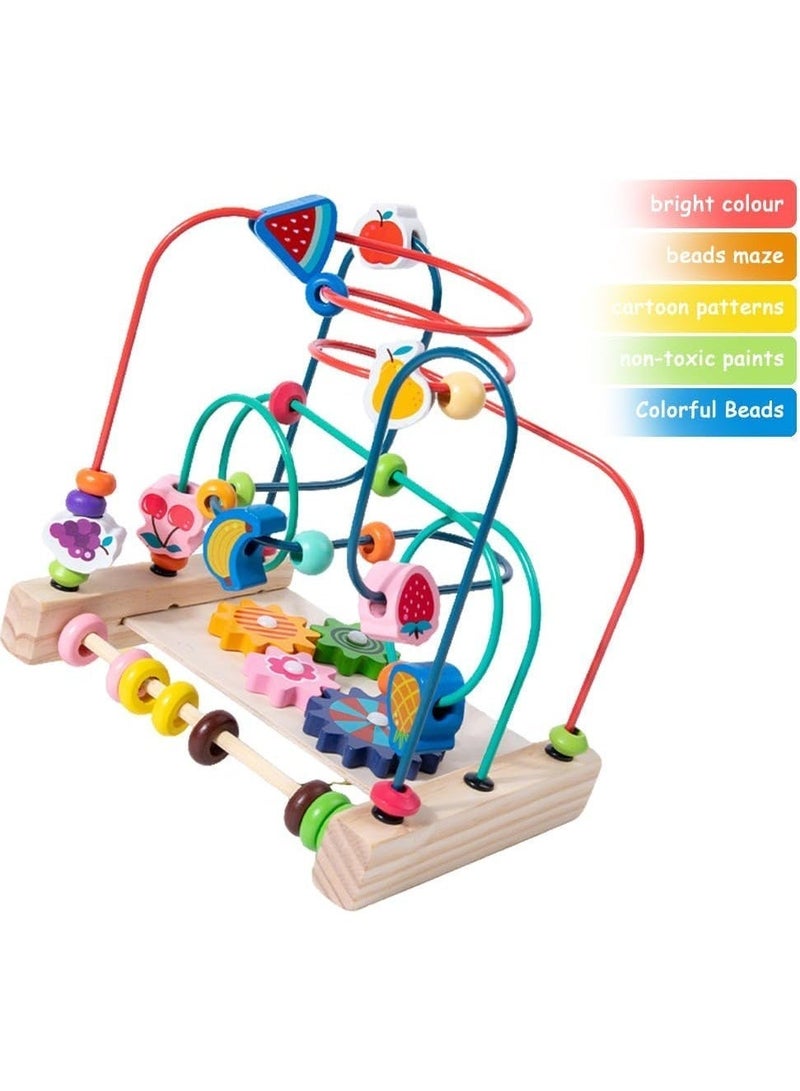 Twisoo Wooden Bead Maze Roller Coaster Toy for Toddlers | Educational Abacus Sliding Beads Game | Early Learning Toy for Counting, Grasping & Hand-Eye Coordination - Image 5